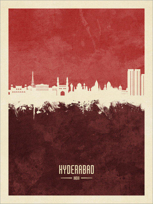 Hyderabad India Skyline Cityscape Poster Art Print