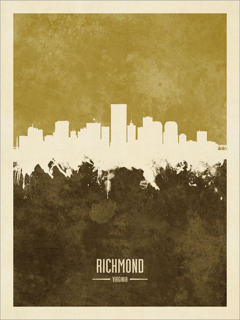 Richmond Virginia Skyline Cityscape Poster Art Print