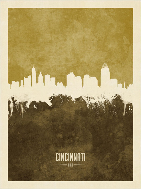 Cincinnati Ohio Skyline Cityscape Poster Art Print