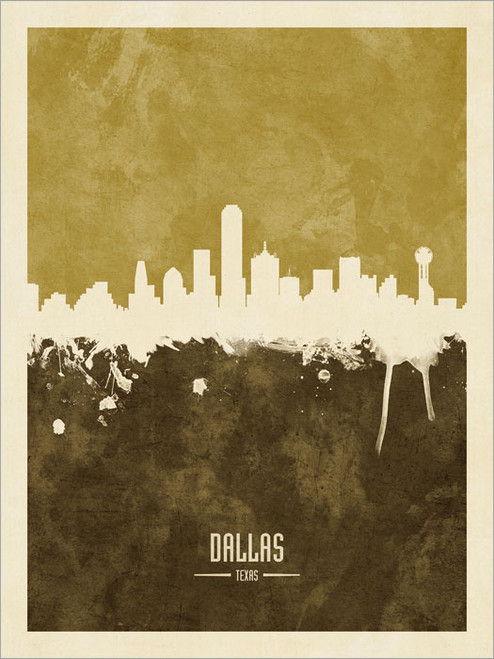 Dallas Texas Skyline Cityscape Poster Art Print