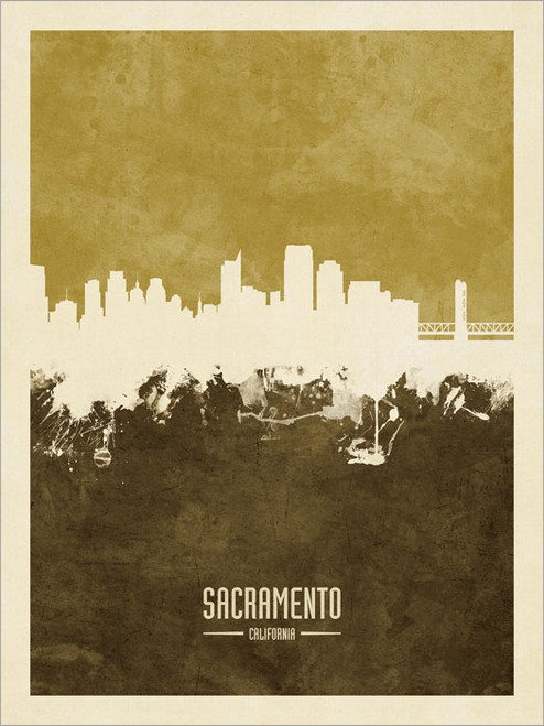 Sacramento California Skyline Cityscape Poster Art Print