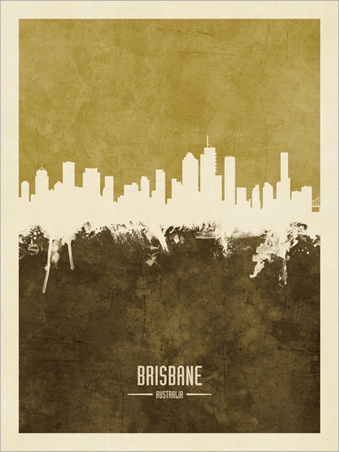 Brisbane Australia Skyline Cityscape Poster Art Print