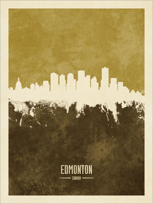 Edmonton Canada Skyline Cityscape Poster Art Print