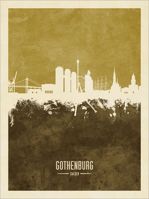 Gothenburg Sweden Skyline Cityscape Poster Art Print