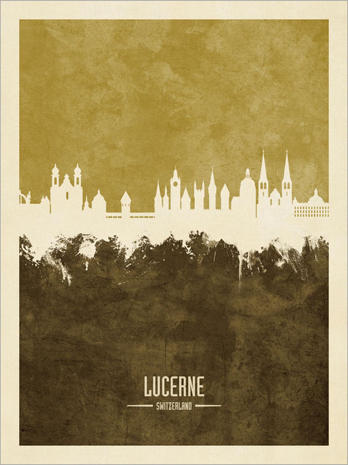 Lucerne Switzerland Skyline Cityscape Poster Art Print