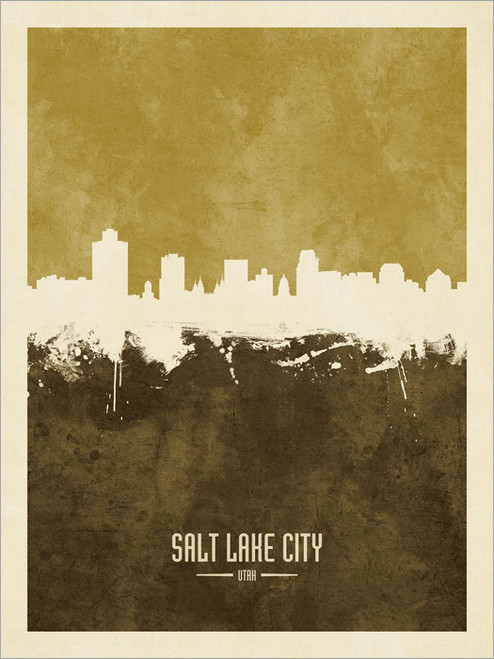 Salt Lake City Utah Skyline Cityscape Poster Art Print