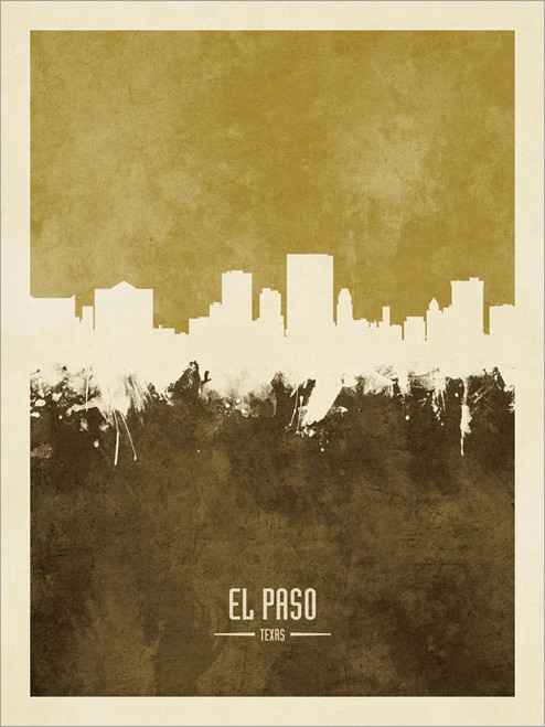 El Paso Texas Skyline Cityscape Poster Art Print