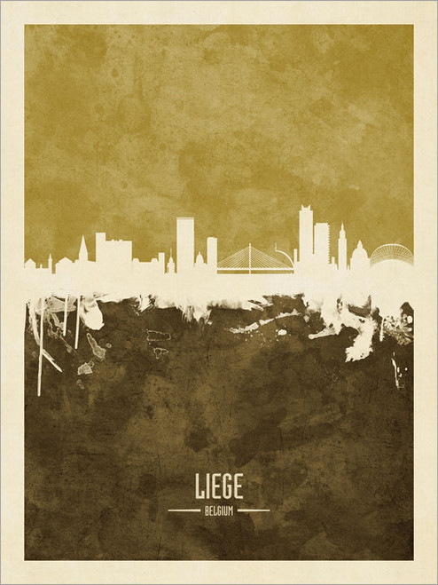 Liege Belgium Skyline Cityscape Poster Art Print