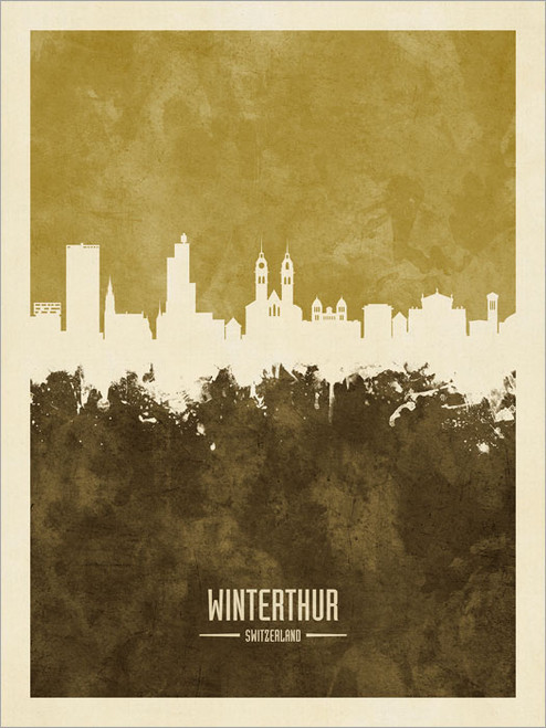 Winterthur Switzerland Skyline Cityscape Poster Art Print