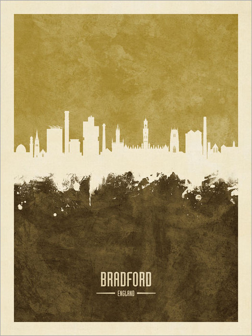 Bradford England Skyline Cityscape Poster Art Print