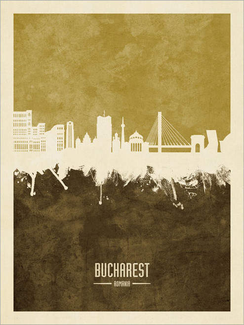 Bucharest Romania Skyline Cityscape Poster Art Print