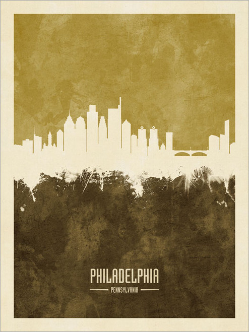 Philadelphia Pennsylvania Skyline Cityscape Poster Art Print