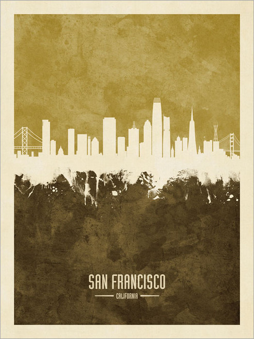 San Francisco California Skyline Cityscape Poster Art Print