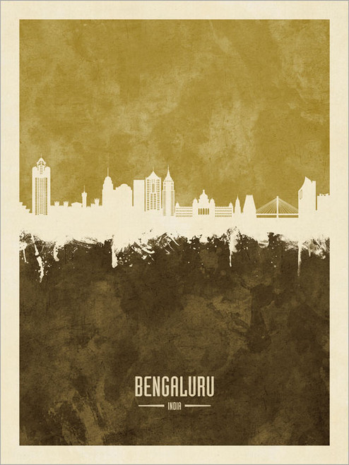 Bengaluru India Skyline Cityscape Poster Art Print