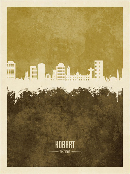 Hobart Australia Skyline Cityscape Poster Art Print