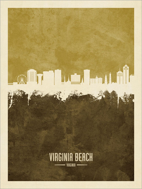 Virginia Beach Virginia Skyline Cityscape Poster Art Print