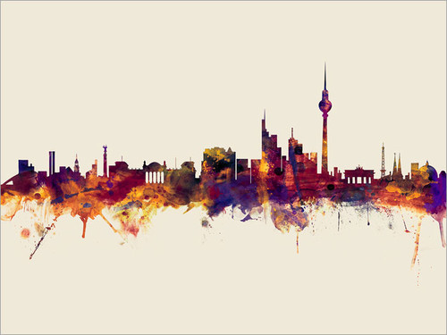 Berlin Germany Skyline Cityscape Poster Art Print