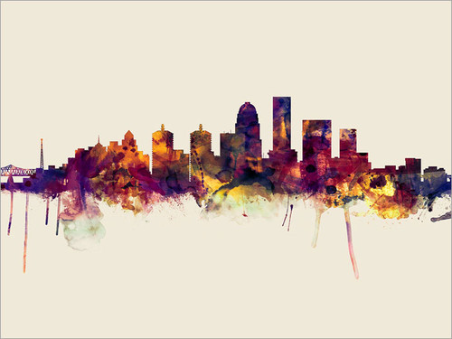 Louisville Kentucky Skyline Cityscape Poster Art Print