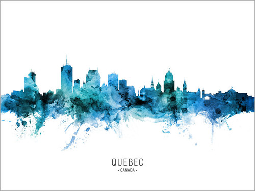 Quebec Canada Skyline Cityscape Poster Art Print