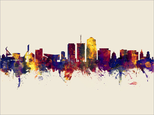 Tucson Arizona Skyline Cityscape Poster Art Print