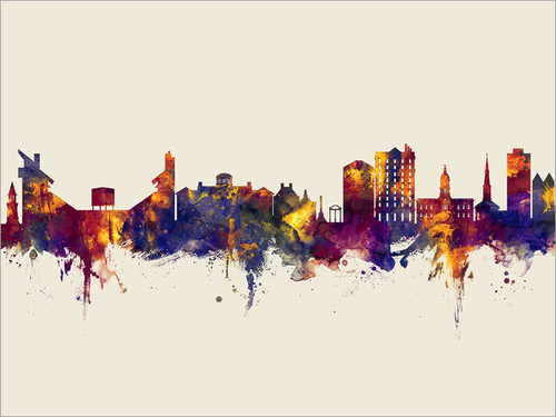 Athens Georgia Skyline Cityscape Poster Art Print