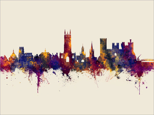 Warwick England Skyline Cityscape Poster Art Print