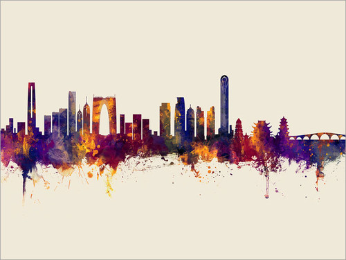 Suzhou China Skyline Cityscape Poster Art Print