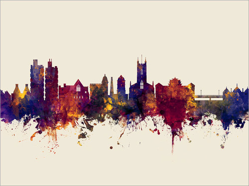 Stoke-on-Trent England Skyline Cityscape Poster Art Print