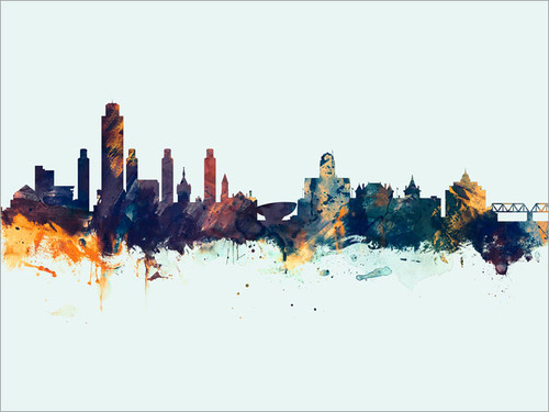 Albany New York Skyline Cityscape Poster Art Print