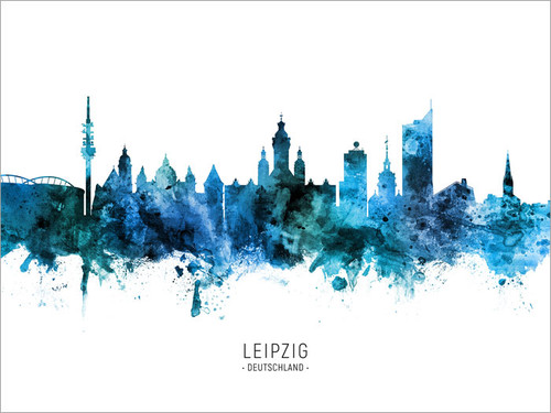 Leipzig Deutschland Skyline Cityscape Poster Art Print