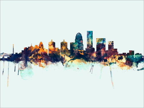 Louisville Kentucky Skyline Cityscape Poster Art Print