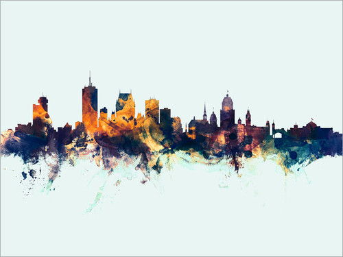 Quebec Canada Skyline Cityscape Poster Art Print