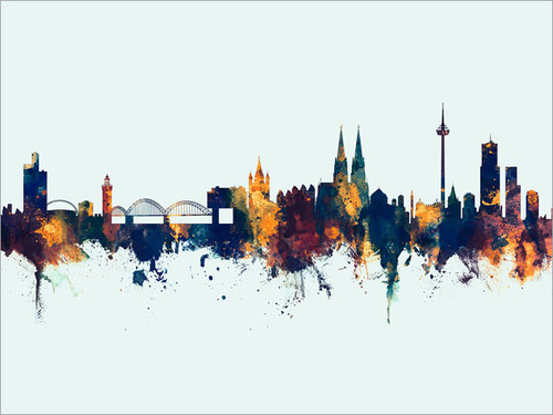 Cologne Germany Skyline Cityscape Poster Art Print