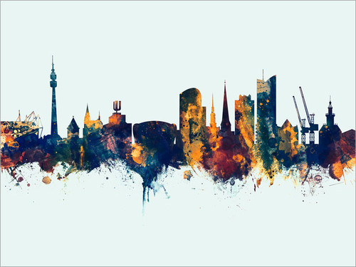 Dortmund Germany Skyline Cityscape Poster Art Print
