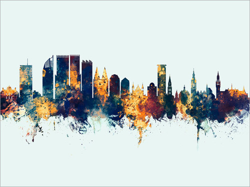 The Hague Netherlands Skyline Cityscape Poster Art Print