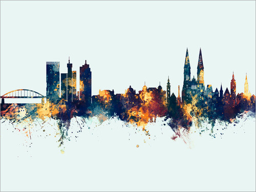 Zagreb Croatia Skyline Cityscape Poster Art Print