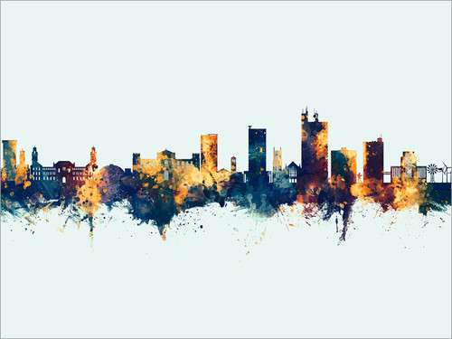 Lubbock Texas Skyline Cityscape Poster Art Print