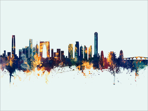 Suzhou China Skyline Cityscape Poster Art Print