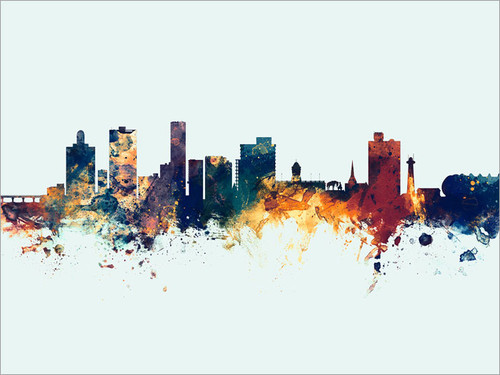 Port Elizabeth South Africa Skyline Cityscape Poster Art Print