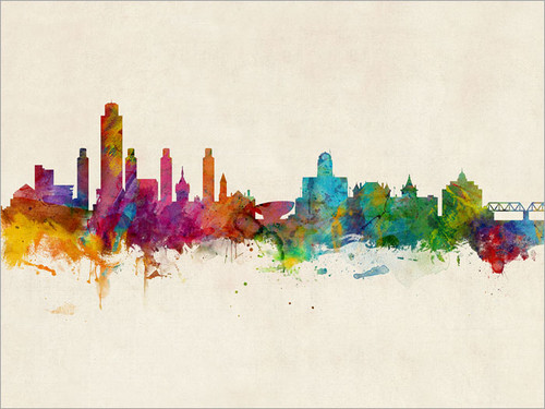 Albany New York Skyline Cityscape Poster Art Print