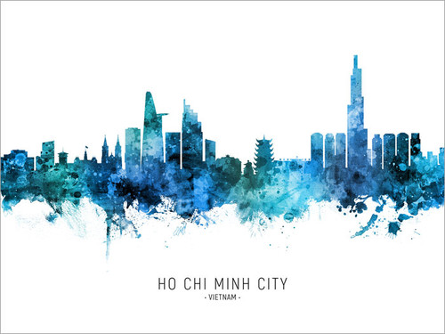 Ho Chi Minh City Vietnam Skyline Cityscape Poster Art Print