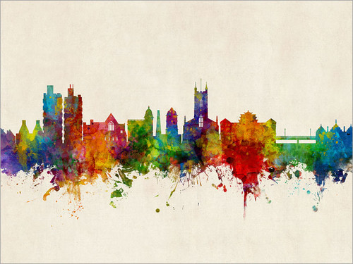 Stoke-on-Trent England Skyline Cityscape Poster Art Print