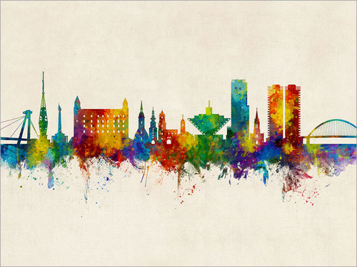 Bratislava Slovakia Skyline Cityscape Poster Art Print