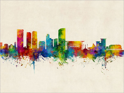 Darwin Australia Skyline Cityscape Poster Art Print