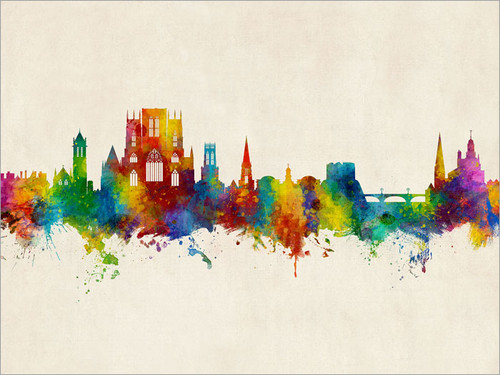 York England Skyline Cityscape Poster Art Print