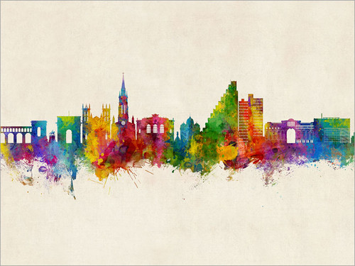Montpellier France Skyline Cityscape Poster Art Print