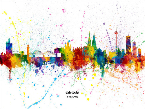 Cologne Germany Skyline Cityscape Poster Art Print