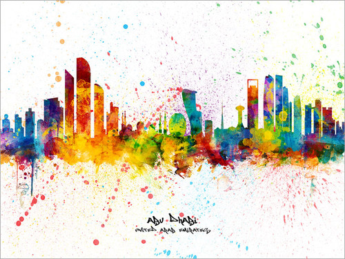 Abu Dhabi United Arab Emirates Skyline Cityscape Poster Art Print