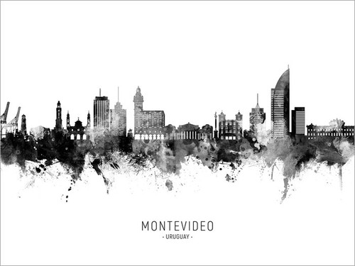 Montevideo Uruguay Skyline Cityscape Poster Art Print