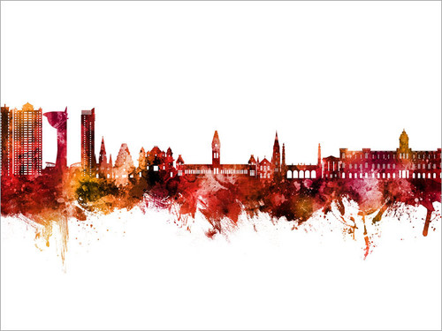 Chennai India Skyline Cityscape Poster Art Print